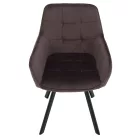 Design fotel, szürkésbarna Velvet/fekete, PETIN