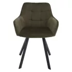 Design fotel, zöld Velvet/fekete, PETIN