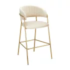 Design bárszék, bézs Velvet szövet/gold króm arany, DASMIN TYP 2