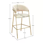 Design bárszék, bézs Velvet szövet/gold króm arany, DASMIN TYP 2