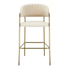 Design bárszék, bézs Velvet szövet/gold króm arany, DASMIN TYP 2