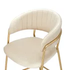 Design bárszék, bézs Velvet szövet/gold króm arany, DASMIN TYP 2