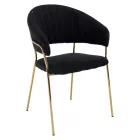 Design étkezőszék, fekete Velvet szövet/gold króm arany, DASMIN TYP 1