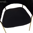 Design étkezőszék, fekete Velvet szövet/gold króm arany, DASMIN TYP 1