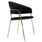 Design étkezőszék, fekete Velvet szövet/gold króm arany, DASMIN TYP 1
