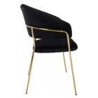 Design étkezőszék, fekete Velvet szövet/gold króm arany, DASMIN TYP 1