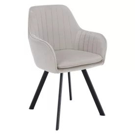 Design fotel, bézses szürke Velvet szövet, AURIL