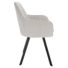 Design fotel, bézses szürke Velvet szövet, AURIL