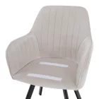 Design fotel, bézses szürke Velvet szövet, AURIL
