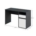 PC asztal, grafit/fehér, BILI NEW