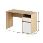 PC asztal, sonoma tölgy/fehér, BILI NEW