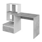 Számítógépasztal, beton/fehér, NEREO NEW