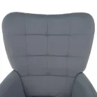 Fotel lábtartóval, szürke Velvet szövet/fekete, HABEN