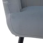 Fotel lábtartóval, szürke Velvet szövet/fekete, HABEN