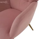 Fotel lábtartóval, rózsaszín Velvet szövet/tölgy, HABEN