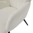 Fotel lábtartóval, fehér Velvet szövet/fekete, HABEN