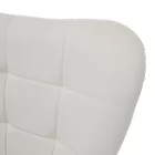 Fotel lábtartóval, fehér Velvet szövet/fekete, HABEN