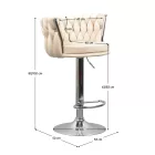 Design bárszék, bézs Velvet szövet/króm, BRIN