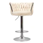 Design bárszék, bézs Velvet szövet/króm, BRIN