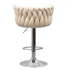 Design bárszék, bézs Velvet szövet/króm, BRIN