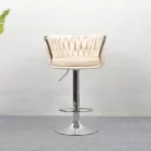 Design bárszék, bézs Velvet szövet/króm, BRIN