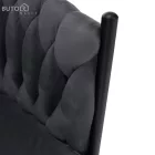 Étkezőszék, sötétszürke Velvet szövet/fekete, BLER