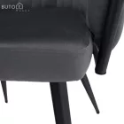 Étkezőszék, sötétszürke Velvet szövet/fekete, BLER