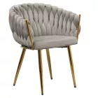 Étkezőszék, szürkésbarna Taupe Velvet szövet/gold króm arany, DEILA