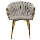 Étkezőszék, szürkésbarna Taupe Velvet szövet/gold króm arany, DEILA