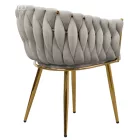 Étkezőszék, szürkésbarna Taupe Velvet szövet/gold króm arany, DEILA