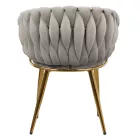 Étkezőszék, szürkésbarna Taupe Velvet szövet/gold króm arany, DEILA