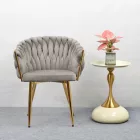 Étkezőszék, szürkésbarna Taupe Velvet szövet/gold króm arany, DEILA