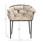 Étkezőszék, szürkésbarna Taupe Velvet szövet/fekete, DOROTA