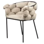 Étkezőszék, szürkésbarna Taupe Velvet szövet/fekete, DOROTA