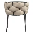 Étkezőszék, szürkésbarna Taupe Velvet szövet/fekete, DOROTA