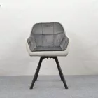 Forgó étkezőszék, szürke Velvet szövet, FLER