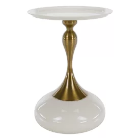 Kisasztal, fehér Ivory/arany, FEJ