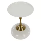 Kisasztal, fehér Ivory/arany, FEJ
