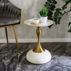 Kisasztal, fehér Ivory/arany, FEJ