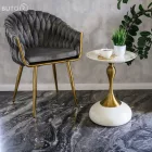 Kisasztal, fehér Ivory/arany, FEJ