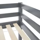Emeletes ágy, 90x200, tömör fa, szürke, INEZA