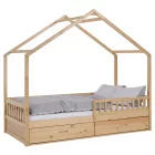 Montessori ágy, 90x200, természetes, tömör, BIANKA