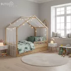 Montessori ágy, 90x200, természetes, tömör, BIANKA