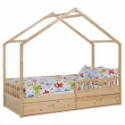 Montessori ágy, 90x200, természetes, tömör, BIANKA