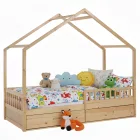 Montessori ágy, 90x200, természetes, tömör, BIANKA