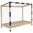 Montessori ágy, természetes/fehér/fekete, 90x200, FUTAL