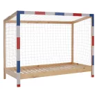 Montessori ágy, természetes/fehér/kék/piros, 90x200, FUTAL