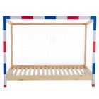 Montessori ágy, természetes/fehér/kék/piros, 90x200, FUTAL