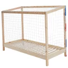 Montessori ágy, természetes/fehér/kék/piros, 90x200, FUTAL