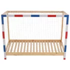 Montessori ágy, természetes/fehér/kék/piros, 90x200, FUTAL